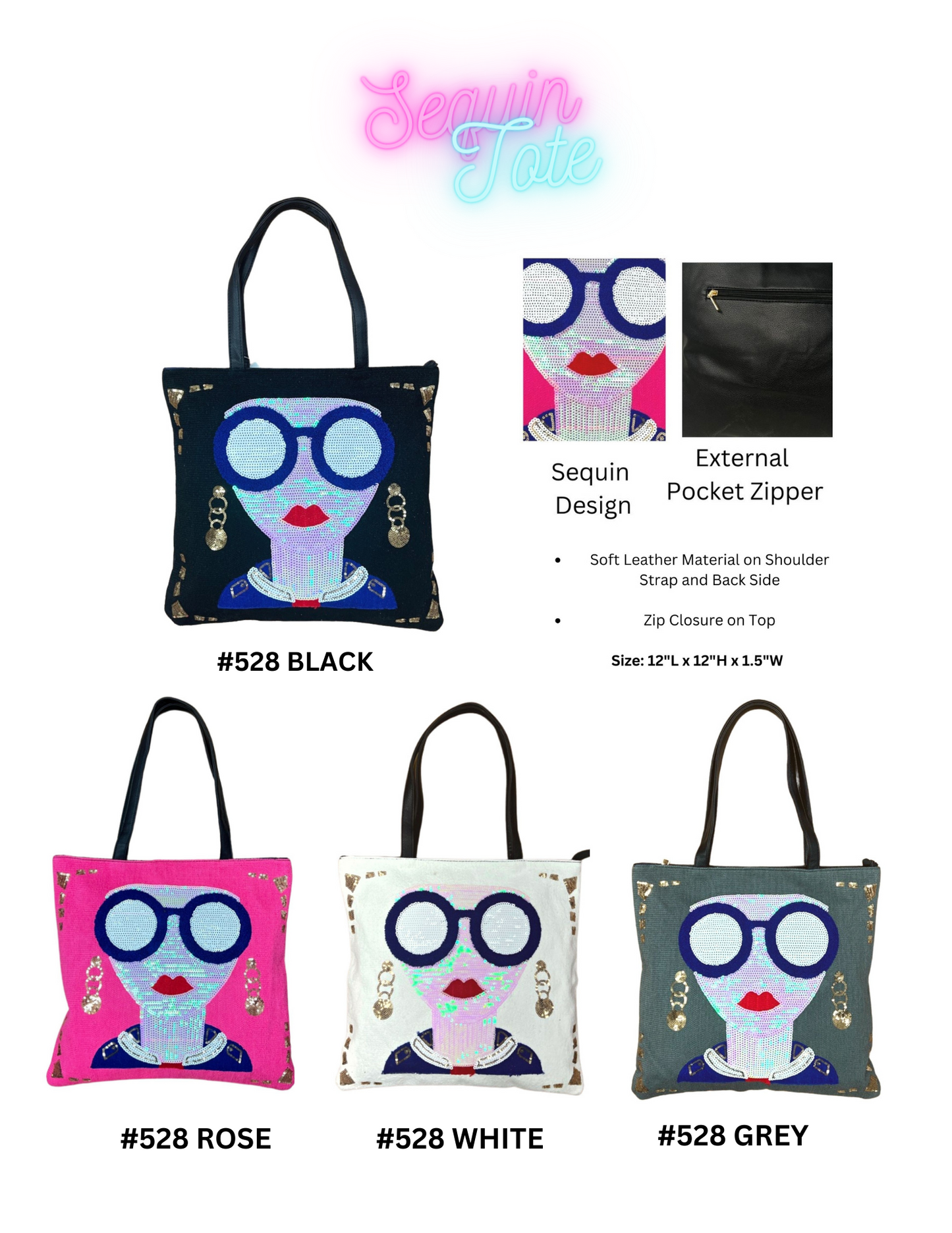 Fashion Lady Embroidered Tote Bag #528