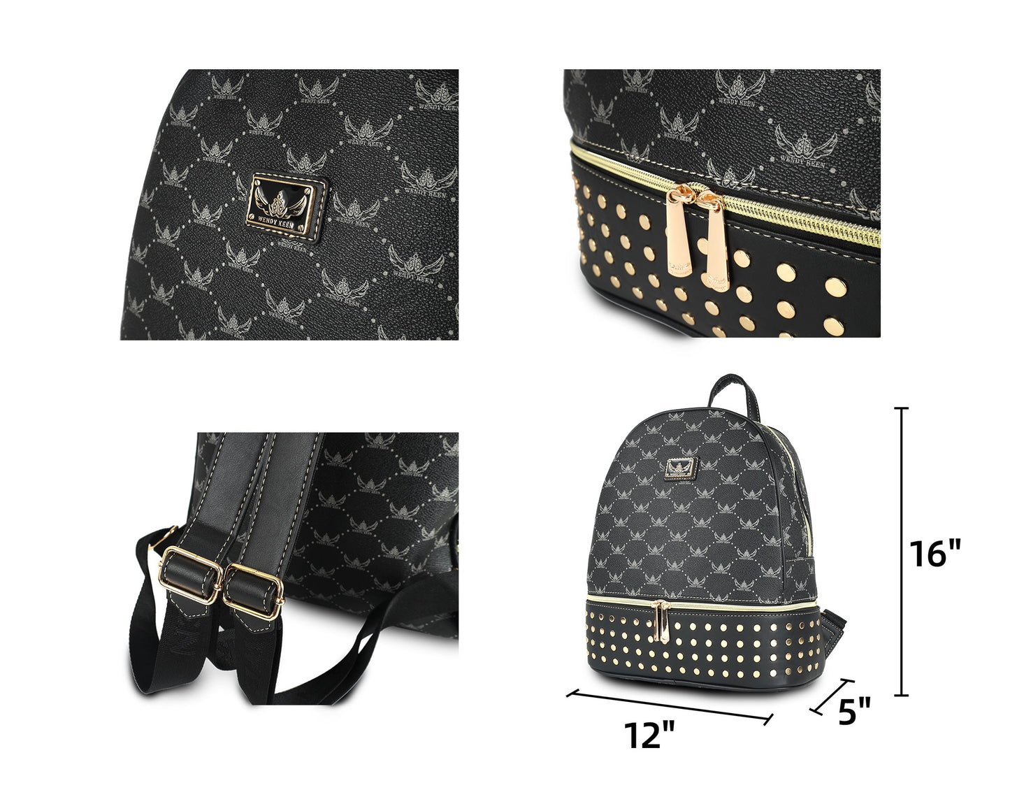 #W1681 Wendy Keen Large Stud Backpack