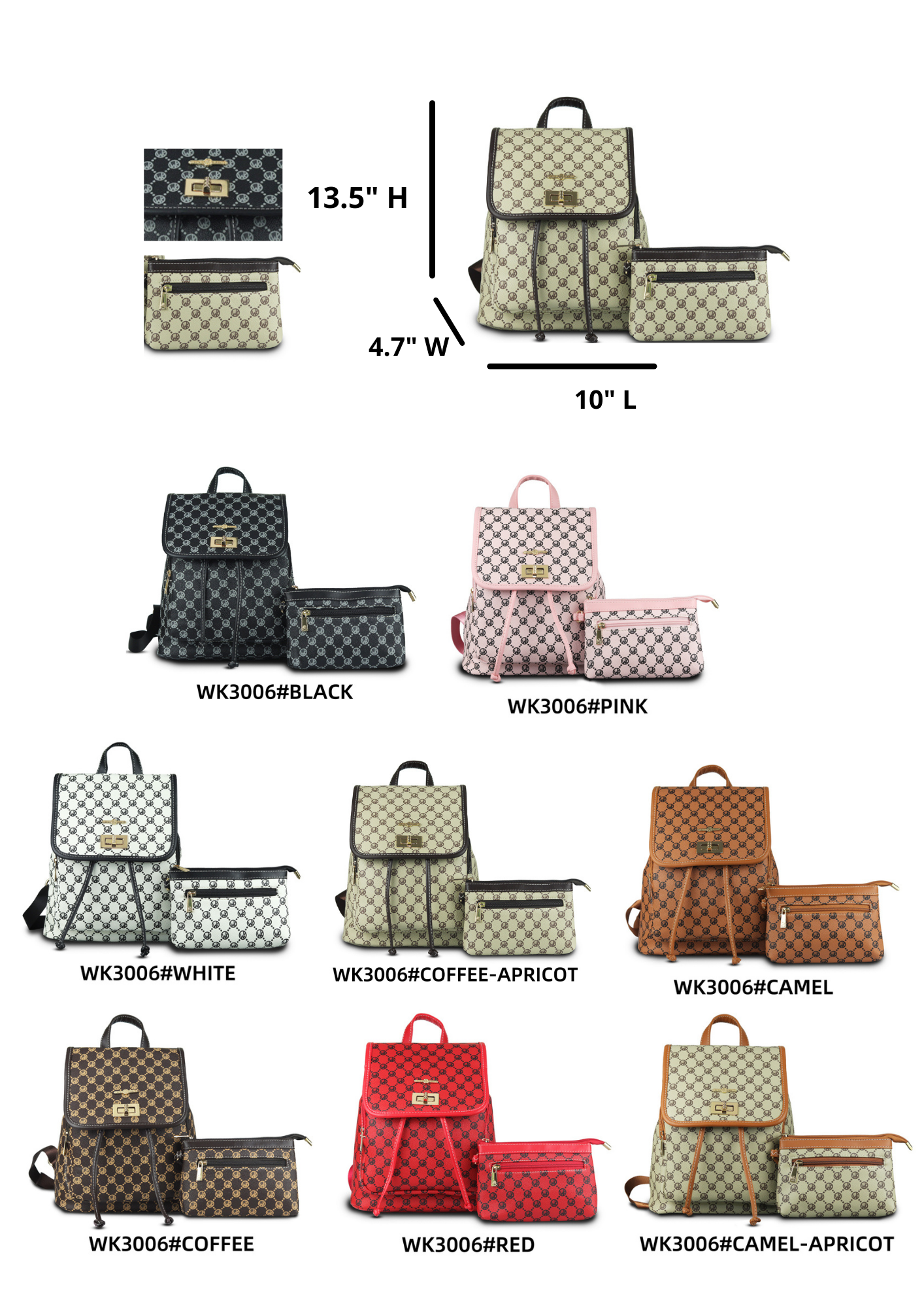 #W3006 Wendy Keen Backpack & Pouch Set